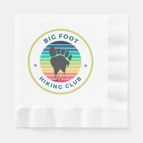 Big foot sasquatch hiking club napkins