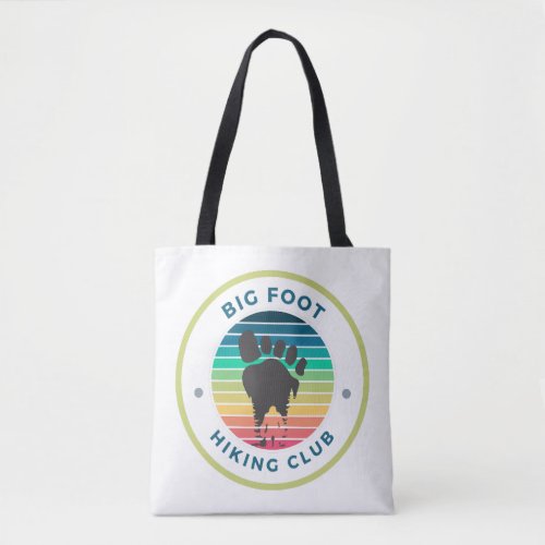Big foot sasquatch hiking club tote bag