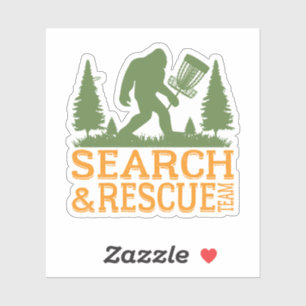 Big foot search and rescue disc golf sticker