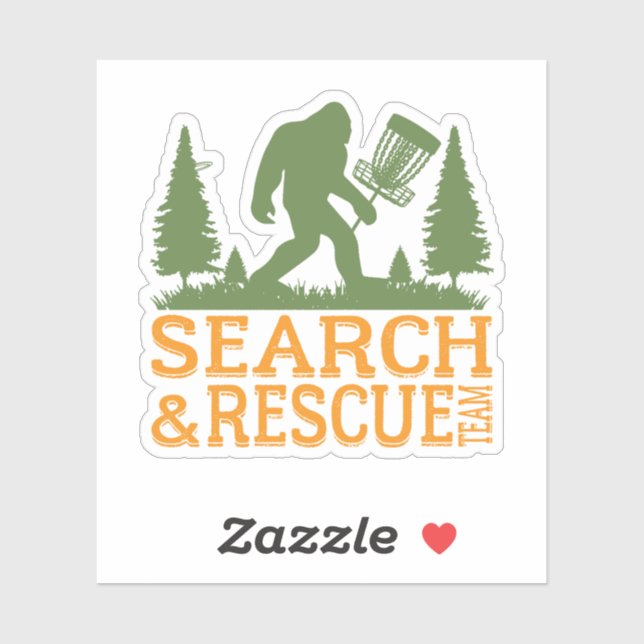 Big foot search and rescue disc golf  sticker (Sheet)
