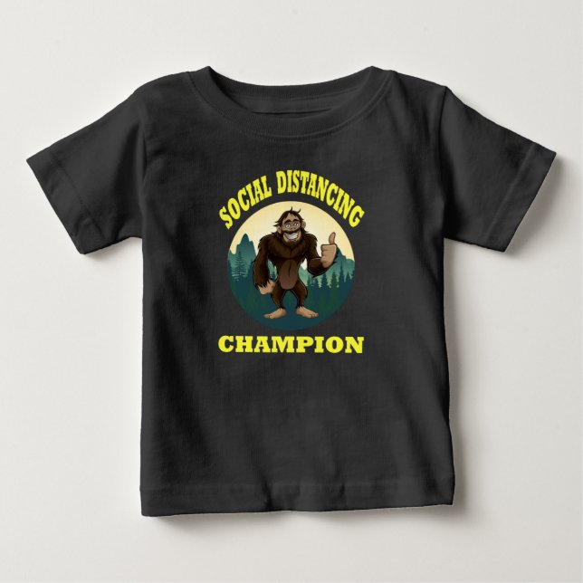 Big Foot Social Distancing Funny Baby T-Shirt (Front)