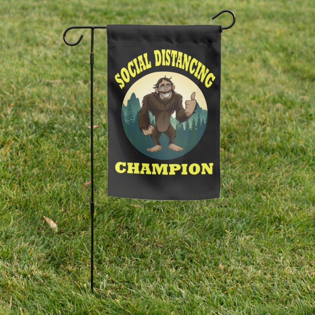 Big Foot Social Distancing Funny Garden Flag (In SItu)