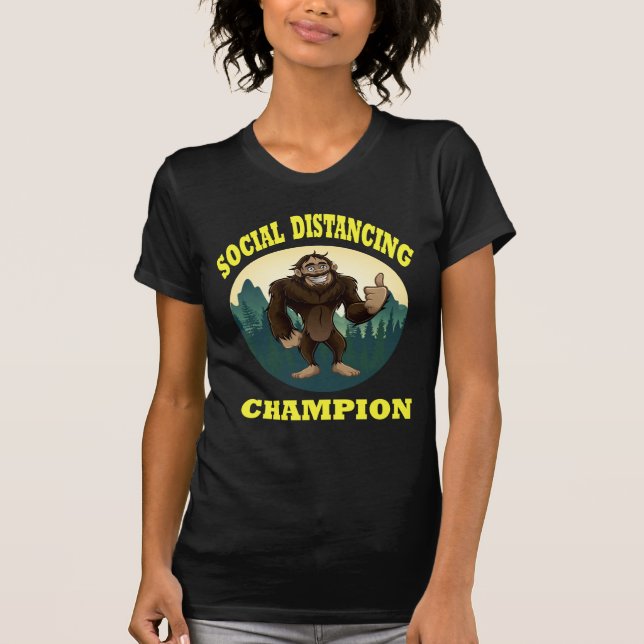 Big Foot Social Distancing Funny T-Shirt (Front)
