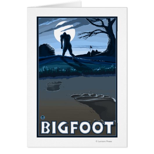 Big Foot walking through Golf Course Cards (Front)