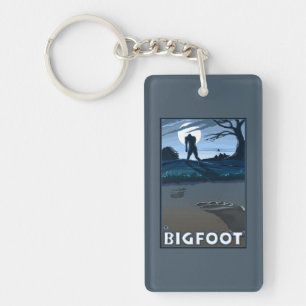 Big Foot walking through Golf Course Keychain