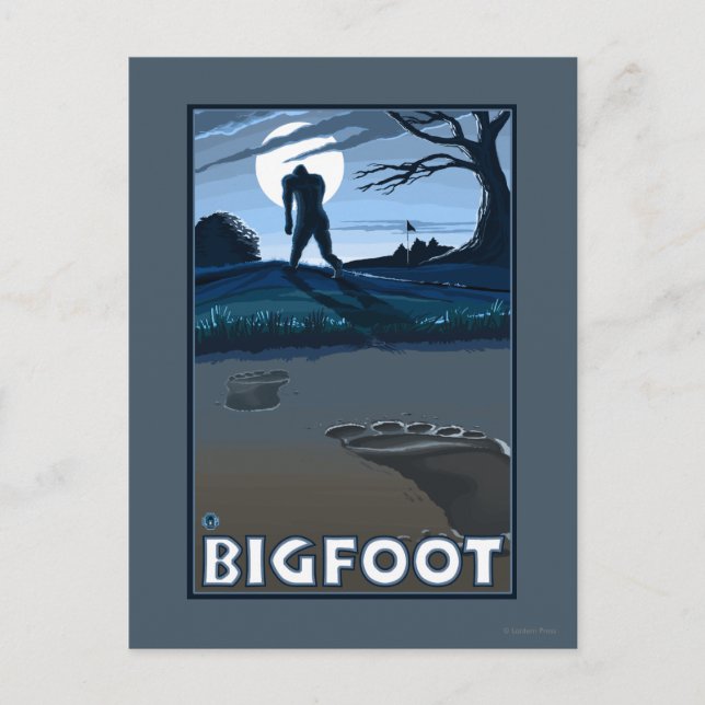 Big Foot walking through Golf Course Postcard (Front)