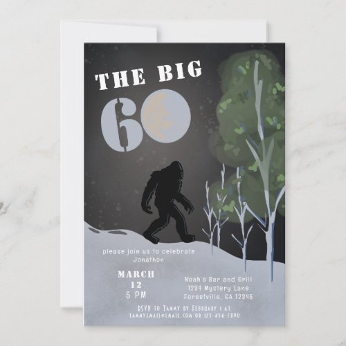 Big Foot Wild Adventure 60th Birthday Invitation