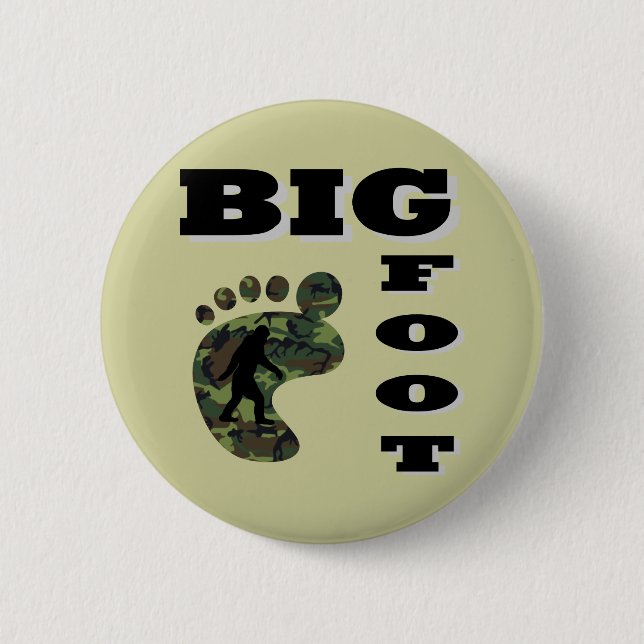 Big foot with foot logo pinback button (Front)