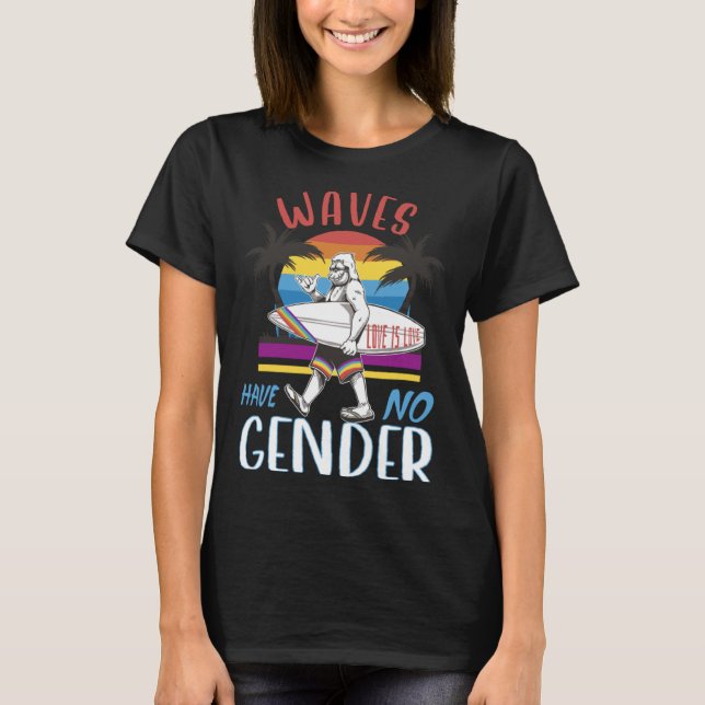 Big Foot with Surfboard Gay Pride Love is Love Men T-Shirt (Front)