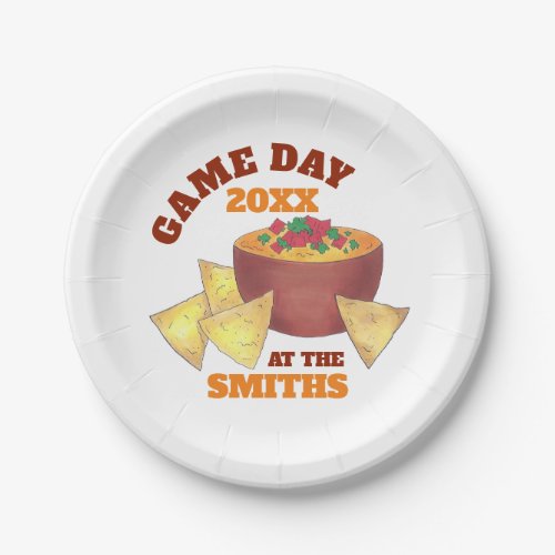 Big Football Game Tailgate Party Chips Cheese Dip Paper Plates