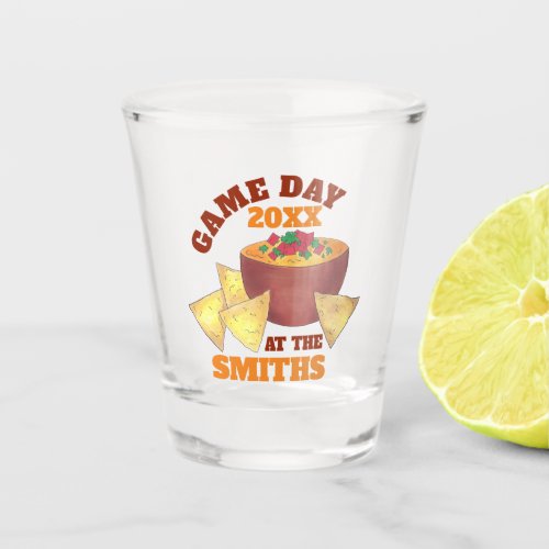 Big Football Game Tailgate Party Chips Cheese Dip Shot Glass