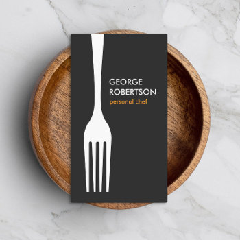 Big Fork Logo For Chef  Catering  Restaurant  Food Business Card by 1201am at Zazzle