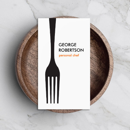 Big Fork Logo Ii For Chef, Catering, Restaurant Business Card