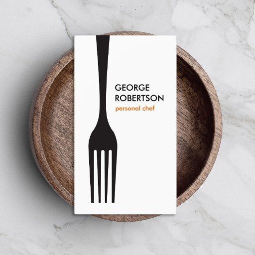 Customizable BIG FORK LOGO II for Chef, Catering, Restaurant Business Card Template