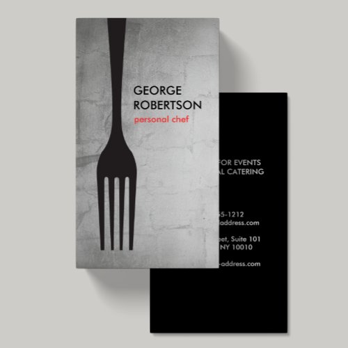 BIG FORK LOGO Silver Chef Catering Restaurant Business Card