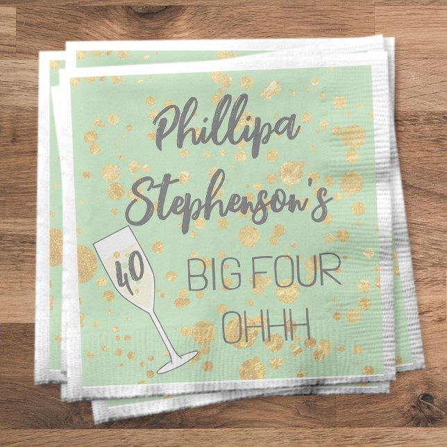 Big Four-Ohhh Birthday serviettes 40 & Fabulous! Napkins (Creator Uploaded)