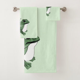 Big Frog Little Japanese Frog Toad 19th Century Bath Towel Set