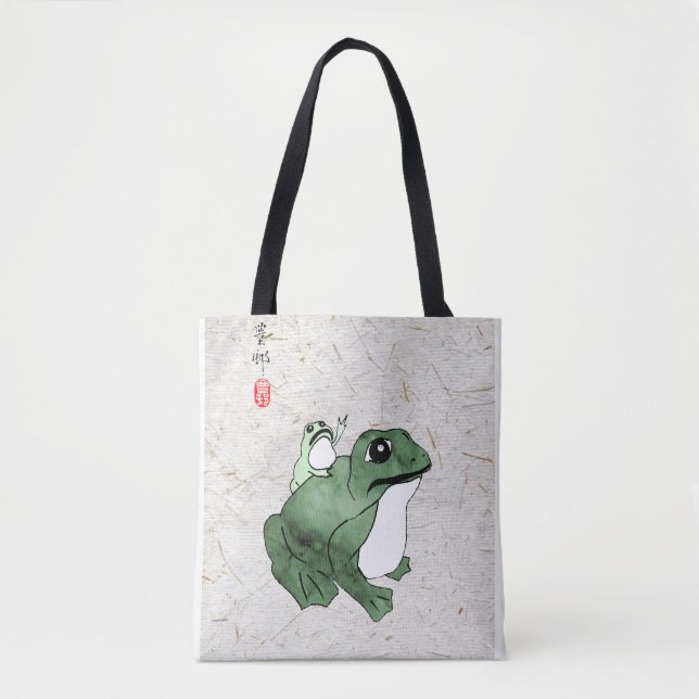 Big Frog Little Japanese Frog Toad 19th Century  Tote Bag (Front)