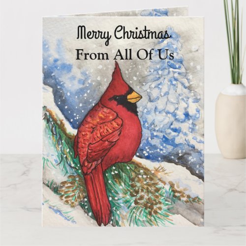 BIG From All Of Us Joyful Cardinal Christmas Card