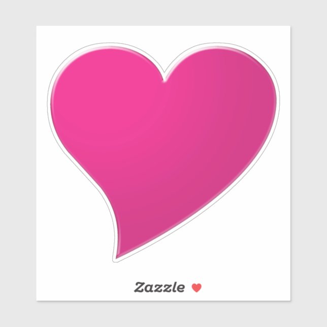 Big fuchsia hot pink Heart, Love Sticker (Sheet)