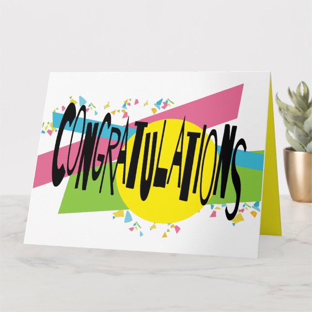 BIG Fun Colorful Congratulations Celebration 8x10  Card (Small Plant)