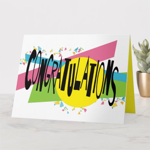 BIG Fun Colorful Congratulations Celebration 8x10  Card