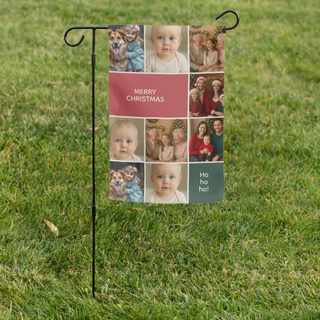 big fun images collage Christmas Garden Flag (In SItu)