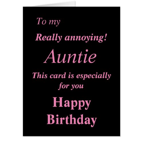Big funny auntie birthday card