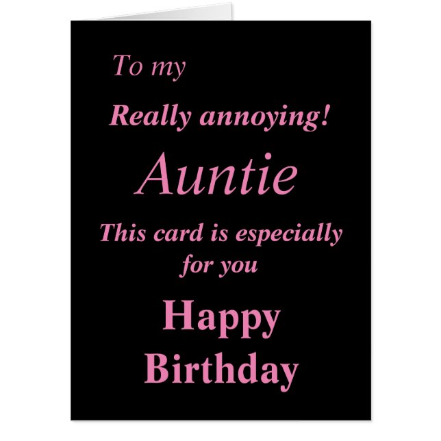 Big funny auntie birthday card (Front)