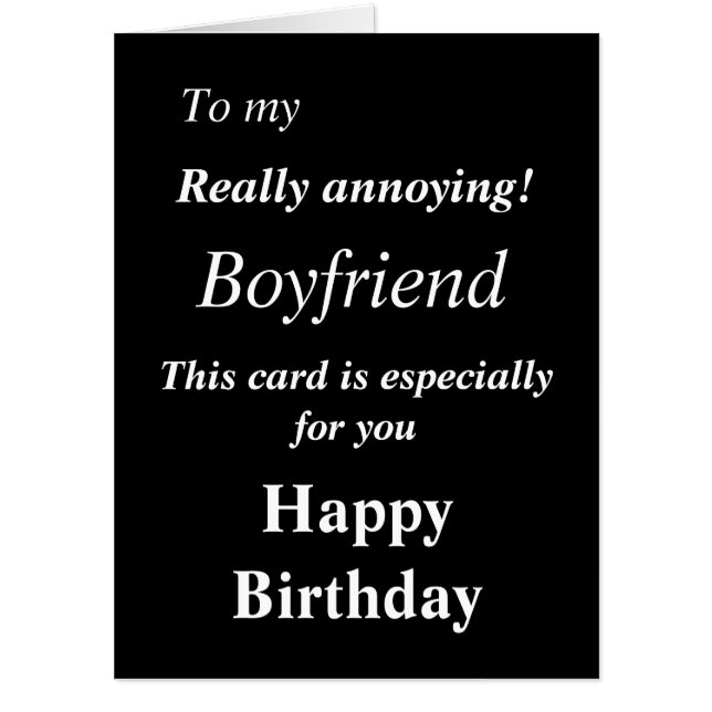 Big funny boyfriend birthday card (Front)