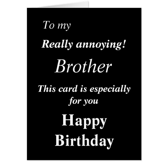 Big funny brother birthday card (Front)