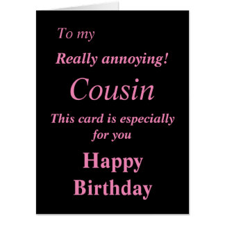 Big funny cousin birthday card