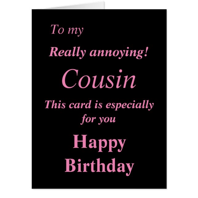 Big funny cousin birthday card (Front)