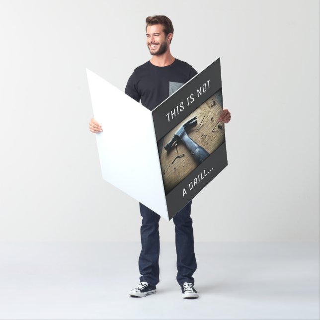 Big Funny Father's Day "Not a Drill" Dad Joke Pun Card (In Situ)