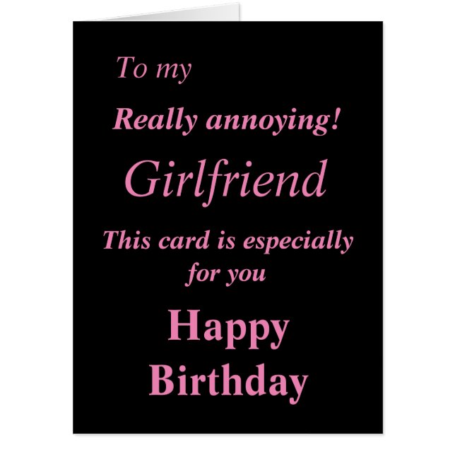 Big funny girlfriend birthday card (Front)