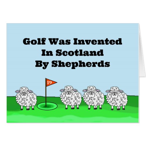 Big Funny Golf Retirement Card with Sheep