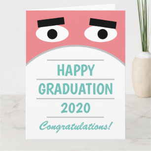 Big funny Happy Graduation class of 2024 face mask Card