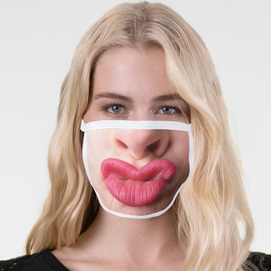 Big Funny Lips Face Mask (Worn Her)