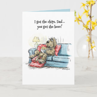 Big Funny Shaggy Dog Father's Day Card for Dad