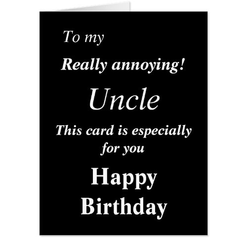 Big funny uncle birthday card