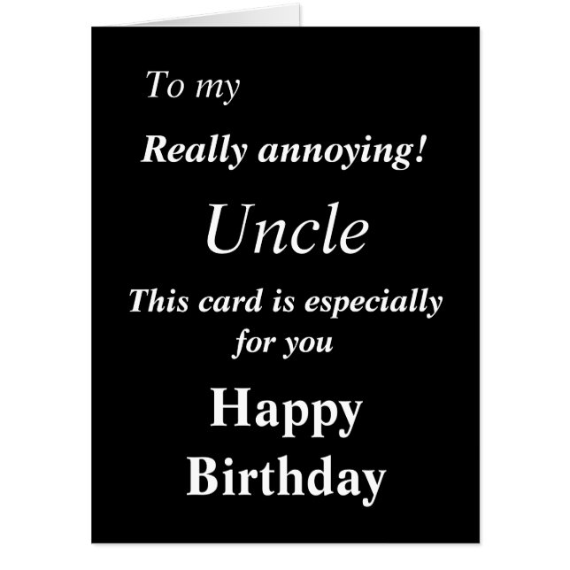 Big funny uncle birthday card (Front)