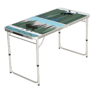 Big Game and Little Friends in the Forest Beer Pong Table