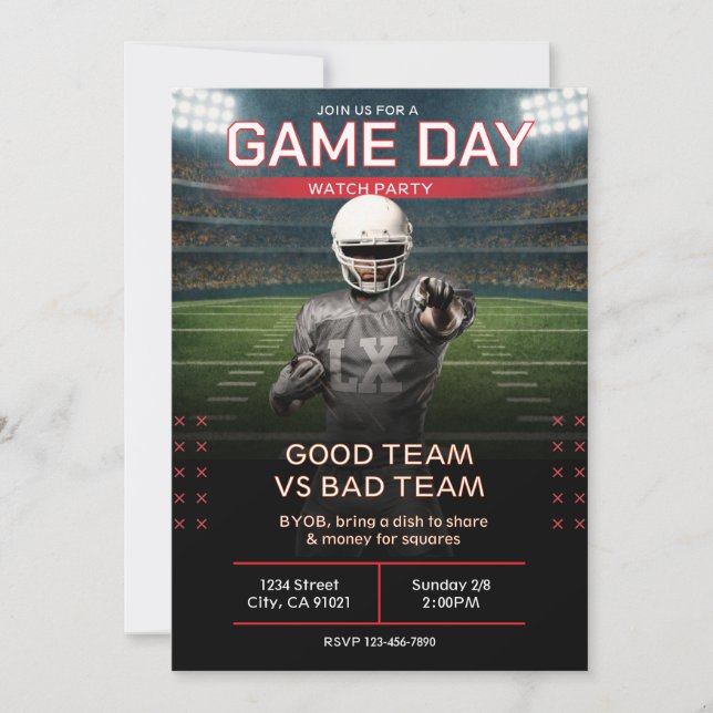 BIG GAME Football Party Invitation (Front)