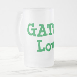 Big Gator Love Frosted Glass Beer Mug