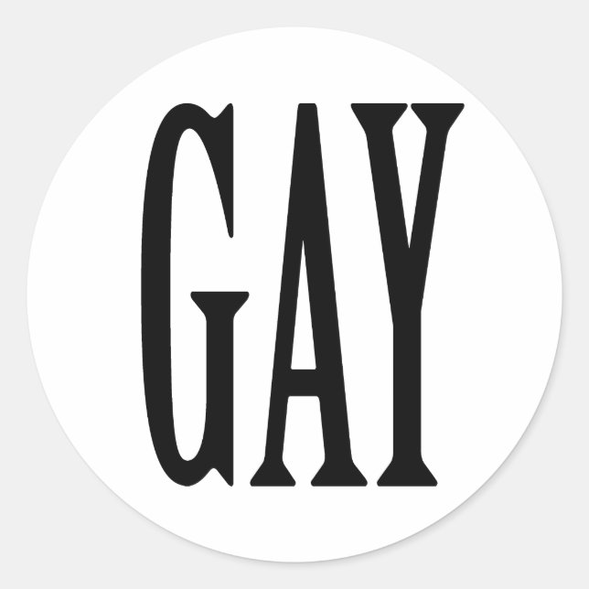 BIG GAY CLASSIC ROUND STICKER (Front)