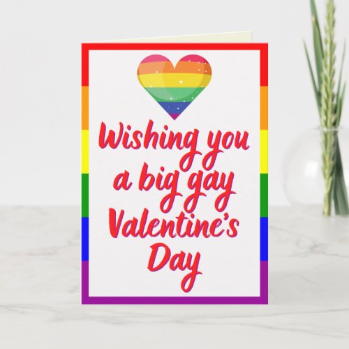 Big Gay Day LGBT Pride Themed Valentine Card