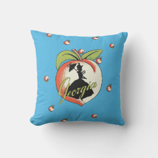 Big Georgia Peach Silhouette Southern Lady Parasol Outdoor Pillow