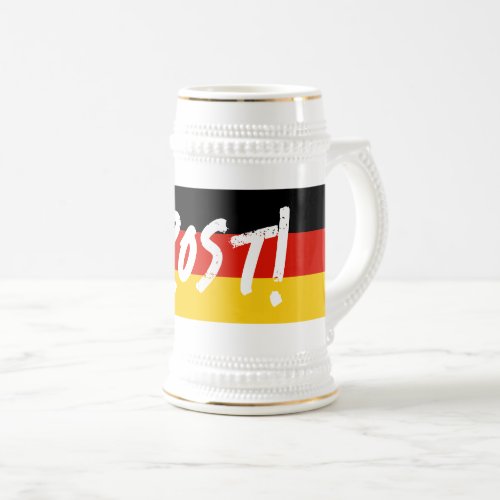 Big German flag retro beer stein mug Prost