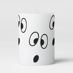 Big Ghost Eyes and Mouth Pillar Candle