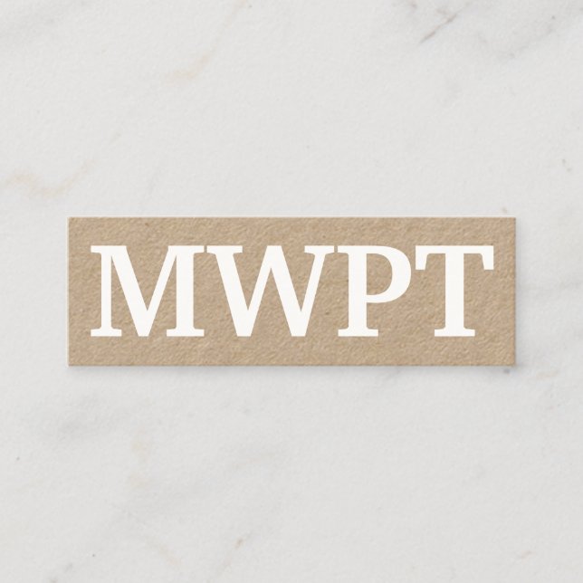 Big giant bold initials cover mini business card (Front)